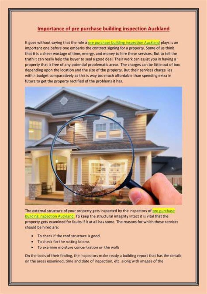 PPT Pre purchase building inspection Auckland by professionals is