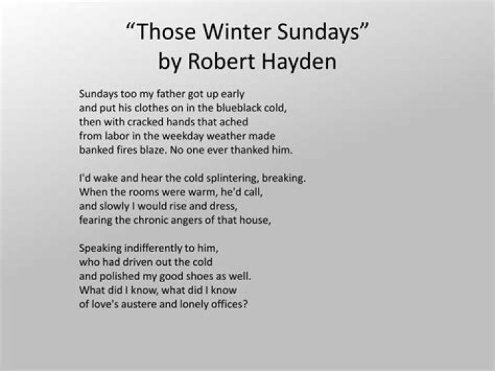 PPT &ldquo; Those Winter Sundays &rdquo; by Robert Hayden PowerPoint Presentation