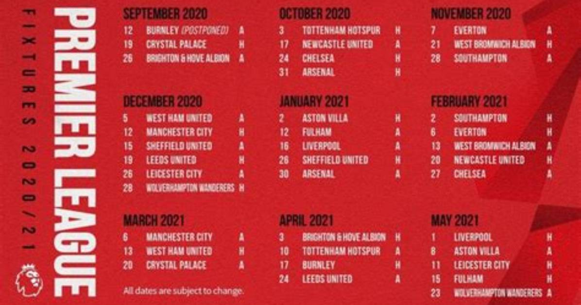 Premier League 2020/21 Opening Day Fixtures Reportedly Leaked Ahead of Announcement