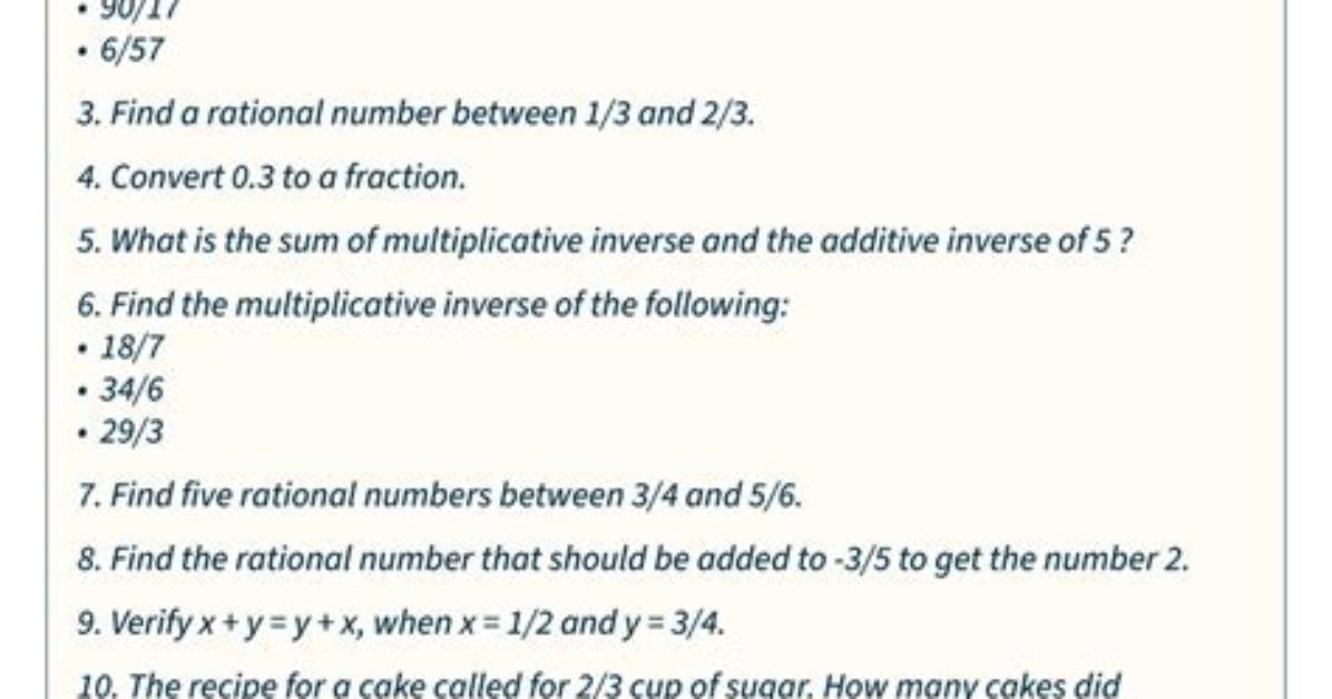 Rational Numbers Practice Problem