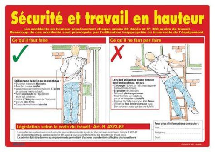 R&eacute;glementation travail en hauteur