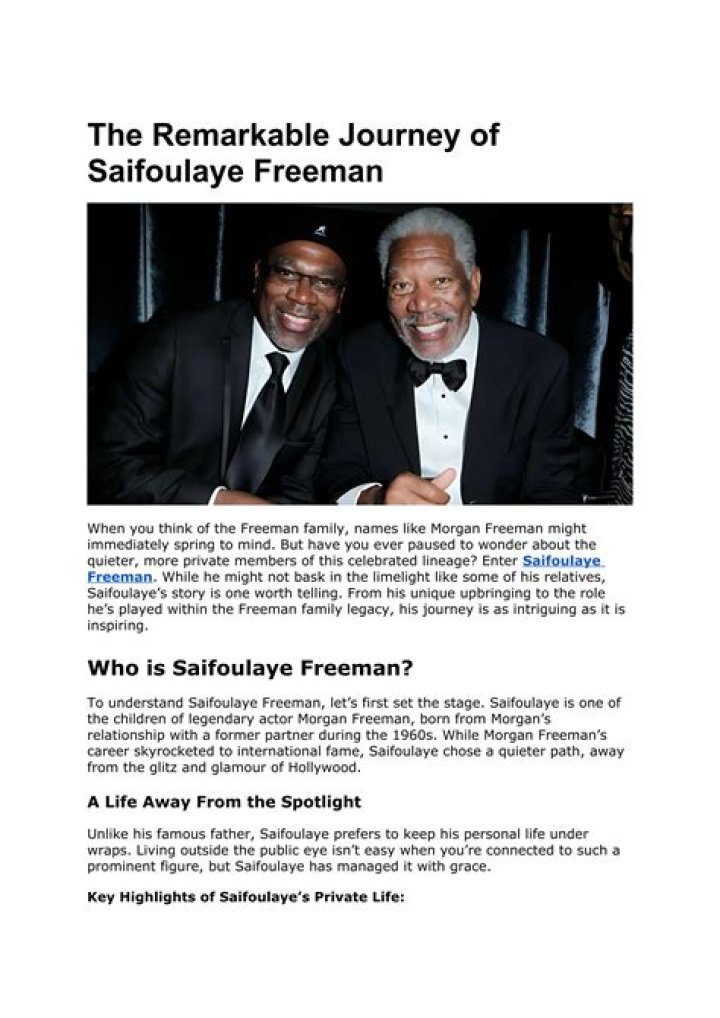 Saifoulaye Freeman The Least Famous of Children — GQBuzz