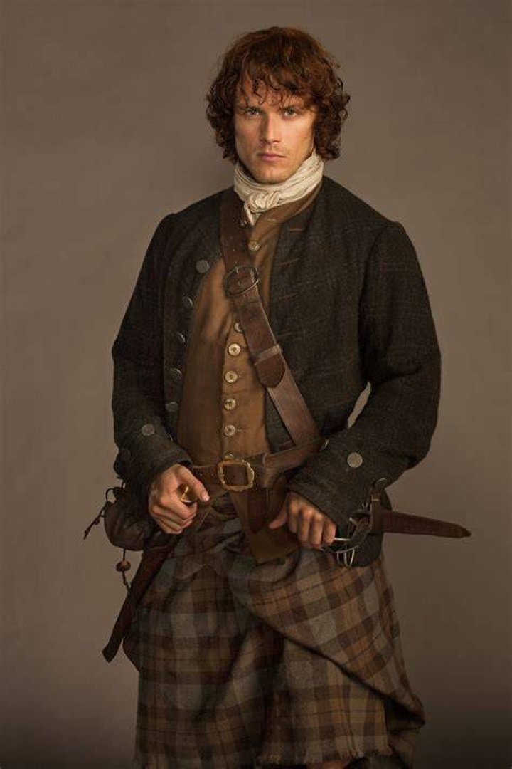 Sam Heughan as Jamie Fraser in Outlander. Early promotion picture from