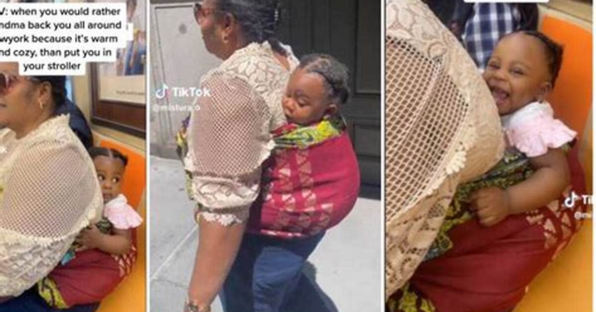 “See Her Smile”: Nigerian Grandma Causes Stir in America as She Carries Baby on Her Back with Wrapper in Video