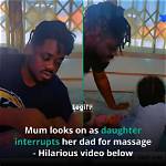 "Side Chick Wahala": Little Girl Asks Dad for a Massage as Mum Stares in Awe, Funny Video Goes Viral