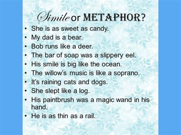 simile and metaphor in songs - songs with similes and metaphors in them lyrics