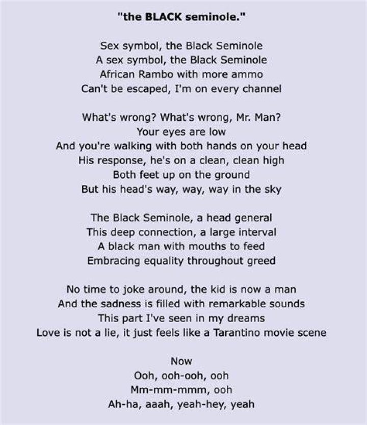 the BLACK seminole. [LETRA] Lil Yachty LYRICS