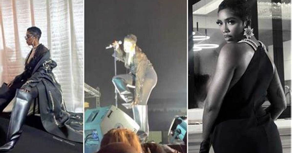 Tiwa Savage Sparks Reactions over Outfit at Afro Nation Concert, Removes Boots on Stage, Video Trends