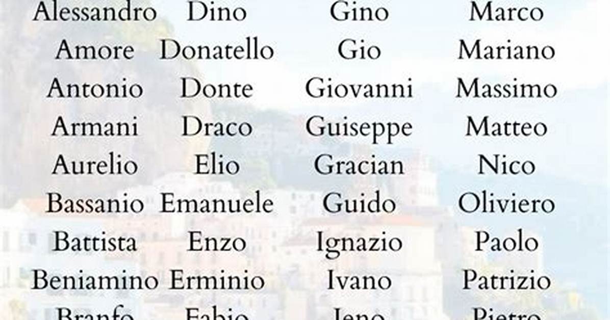 Top Italian Names for Men