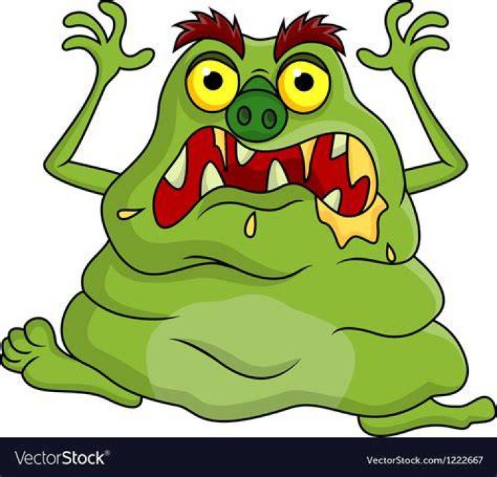 Ugly green monster cartoon Royalty Free Vector Image