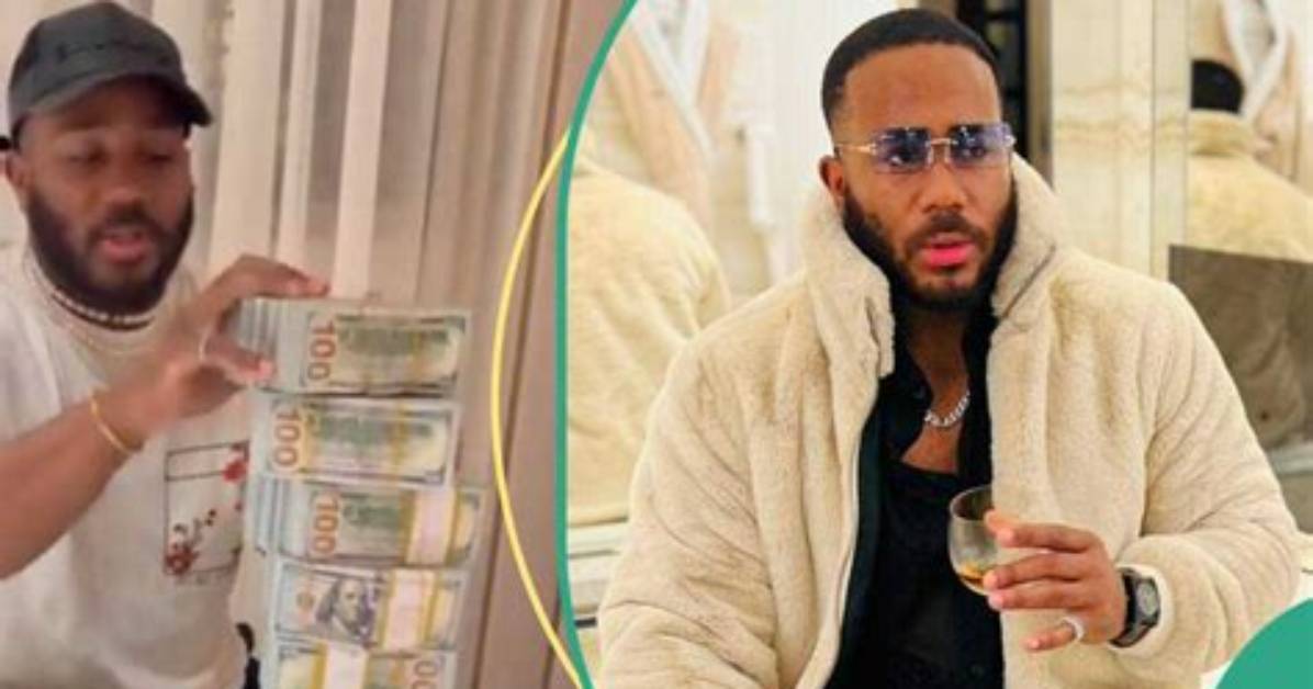 “Which Work You Dey Do? ” Nigerians Stunned as Kiddwaya Flaunts Stack of $100 Notes