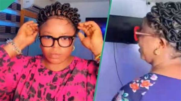 Woman Displays Creativity with Thread Wig, Netizens React: "Deeper Life Girls Will Like It"