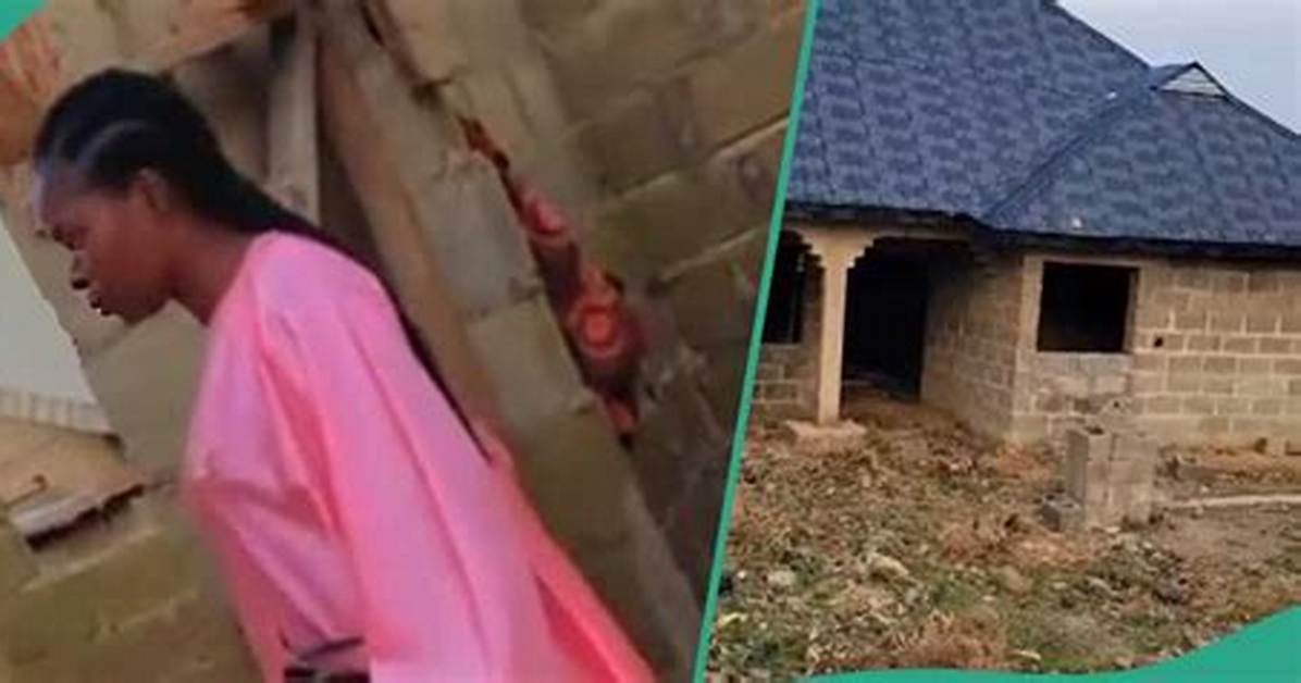 Young Nigerian Lady Celebrates Her Uncompleted Building, Shows Her Progress